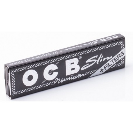 Ocb 3132 - Cartine Ocb Premium Nere Lunghe con Filtri Cartoncino 32 pz.