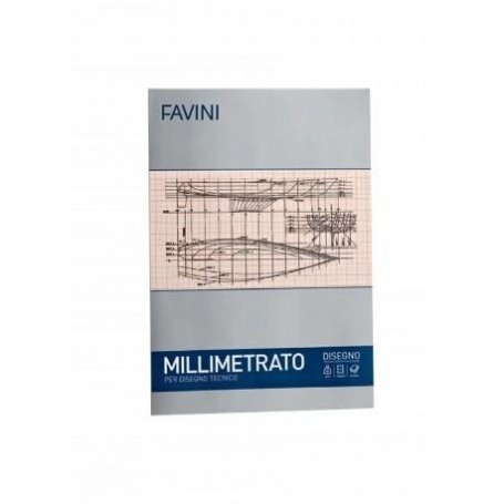 Favini 205004 - Album Carta Millimetrata A4 80g 10fg 21x29,7