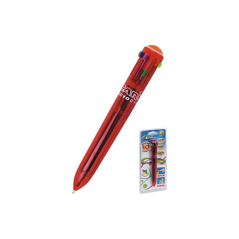 Carioca 41500 - Penna 10 Colori Blister Singolo