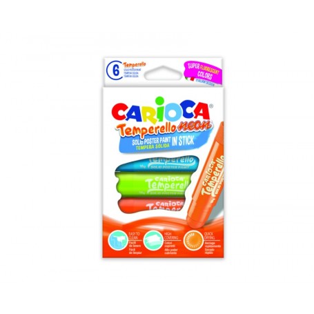 Carioca 42675 - Temperello Tempera in Stick Neon da 6