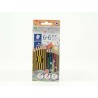 Staedtler 61C12P - Noris 6 Matite HB + 6 Pastelli Colorati