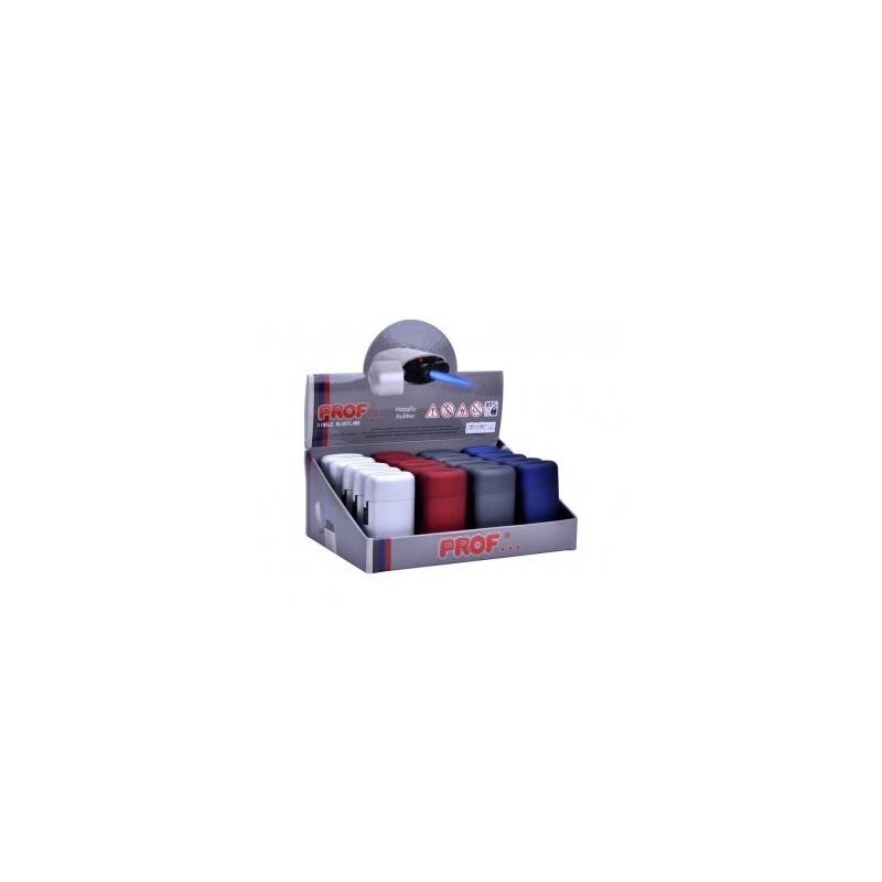 Prof 4166 - Accendino Antivento Turbo Gomma Effetto Metallo Cf. 20 pz