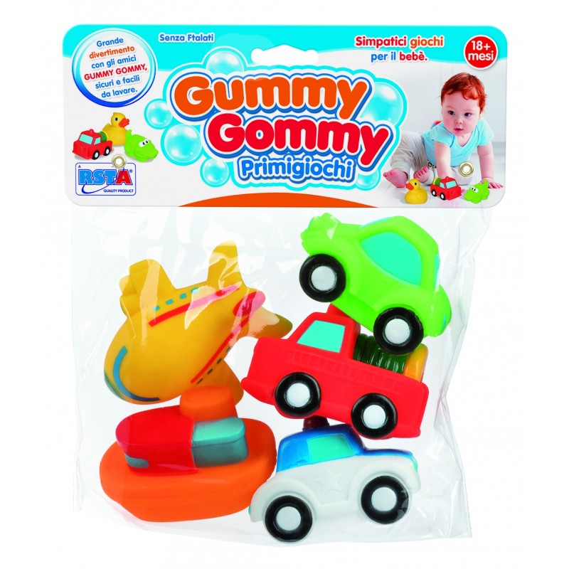 Rstoys 10419 - Busta Vinile Gummy Veicoli 5 pz.