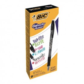 Bic 6012 - Penna Cancellabile Gelocity illusion Gel 0,7mm Nera Conf.12 pz.