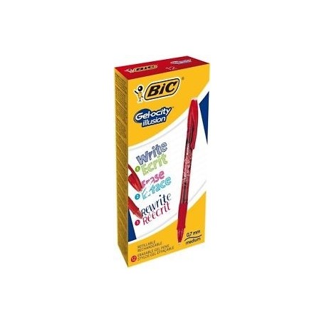 Bic 6013 - Penna Cancellabile Gelocity illusion Gel 0,7mm Rossa Conf.12 pz.