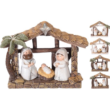 Koopman 609000 - Natività Resina 9x3 cm. 4 Soggetti Ass.