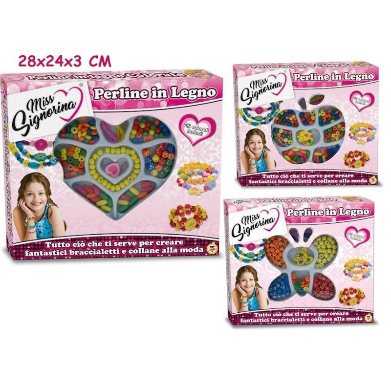 Teorema 64162 - Playset Perline Colorate Legno 3 Ass.