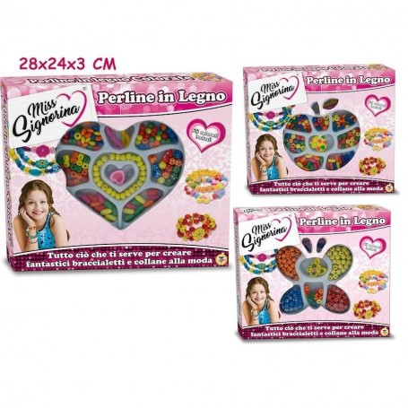 Teorema 64162 - Playset Perline Colorate Legno 3 Ass.