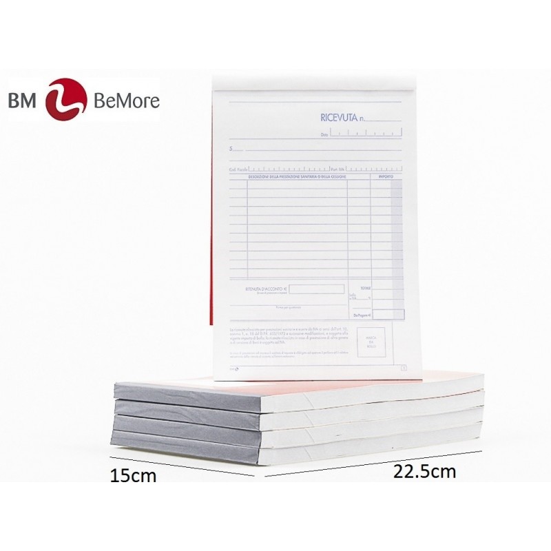 Bm 912 - Ricevuta Sanitaria Duplice Copia 15 x 22 cm