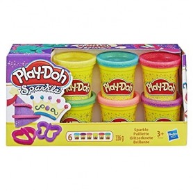 Hasbro A5417 - Play Doh - Sparkle Compound 6 Vasetti Brillanti