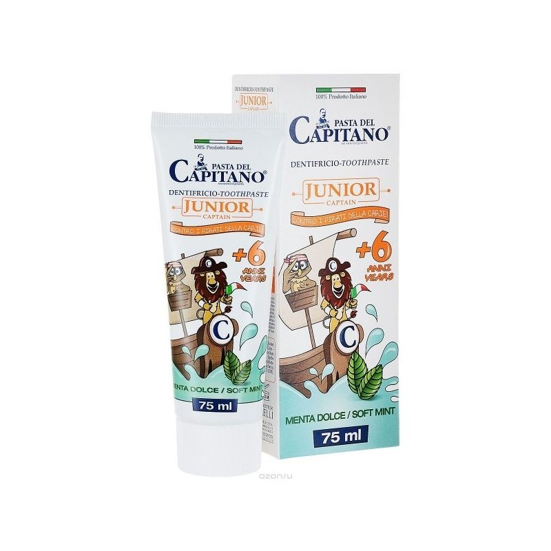 Pasta del Capitano 3540 - Dentifricio Junior Bambini Menta Dolce 75 ml
