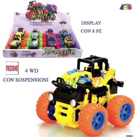 Ginmar 10224 - Jeep Monster 4x4 con Sospensioni Display 8 pz