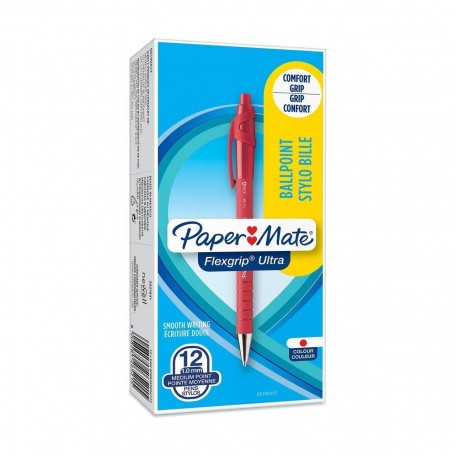 Papermate 9521 - Penne Flexgrip Ultra Penna Sfera Rossa Conf.12 pz.