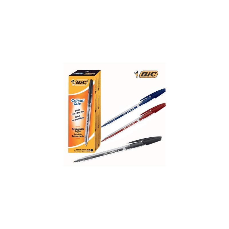 Bic 7162 - Penna Cristal Clic Blu Conf.20 pz.