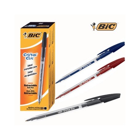 Bic 7163 - Penne Cristal Clic Rosse Conf.20 pz.