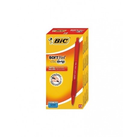 Bic 91436 - Penna Bic Soft Feel Clic Grip Rossa Conf.12 pz.