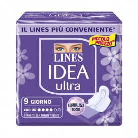 Lines 4015 - Assorbenti Lines Idea Ultra Giorno Con Ali 9pz