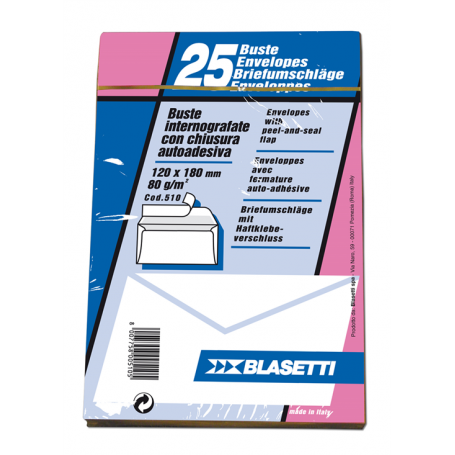 Blasetti 510 - Buste 12x18 con Strip Senza Finestra Conf.25 pz