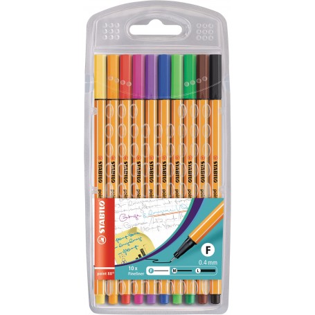 Stabilo 8810 - Pennarelli Fineliner Point 88 Confezione 10 Colori