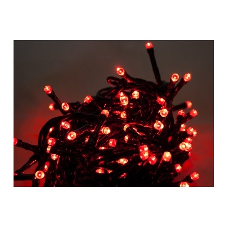EuroNatale 75345R - Catena 240 Mini-Sfere Rosse 9,6Mt.+3 mm. 8 Funzioni per Esterno
