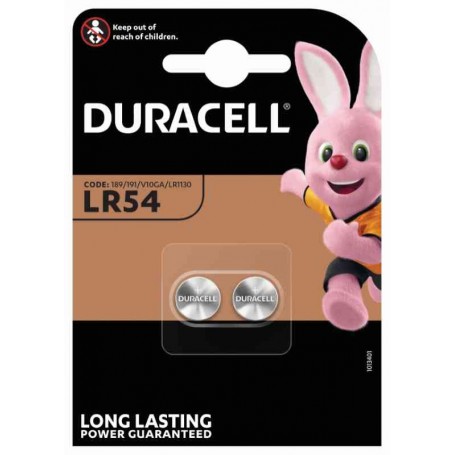 Duracell 5255 - Batterie a Bottone Alcaline LR54 1,5v Blister 2 Pile Conf.10