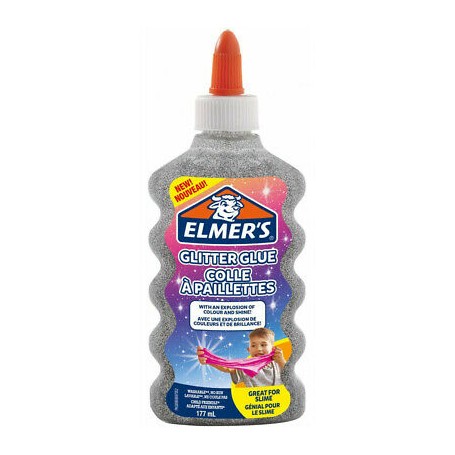Elmer's 7255 - Colla Liquida Glitter Argento 177 ml