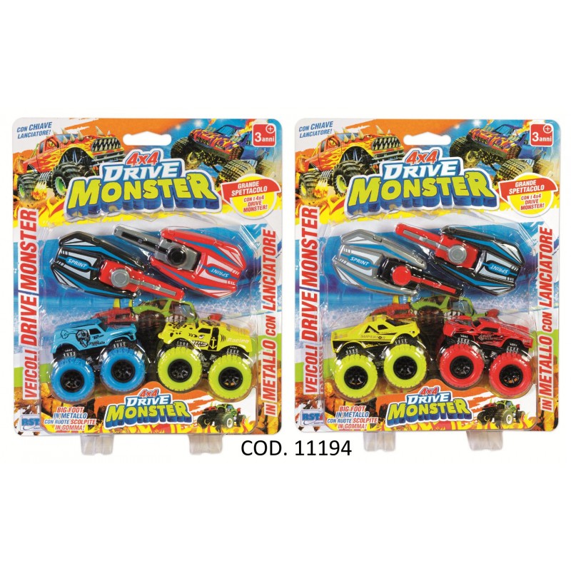 Rstoys 11194 - Blister 2 Drive Monster con Lanciatore