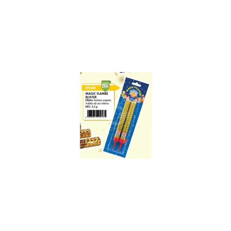 Borgonovo 216AK - Blister 2 Candele Magic Flambè Scintilline