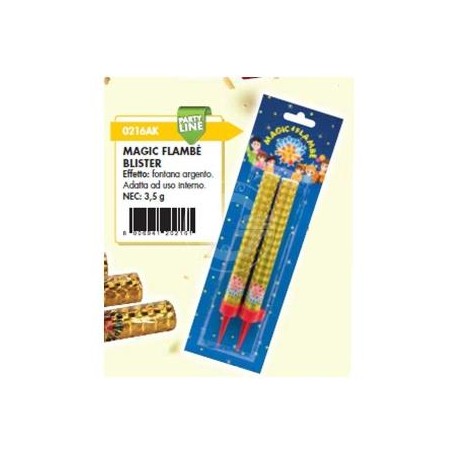 Borgonovo 216AK - Blister 2 Candele Magic Flambè Scintilline