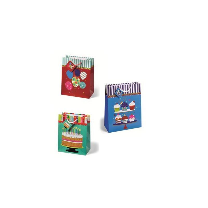 Lebez 60565 - Shopper Compleanno 17x23x10cm Conf. 12 pz