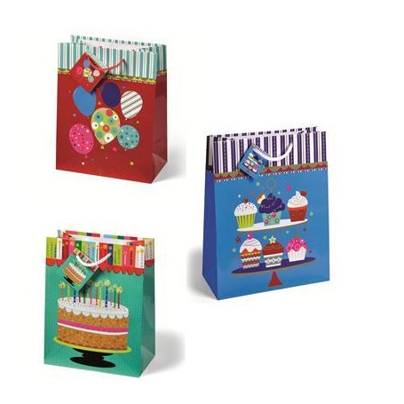 Lebez 60565 - Shopper Compleanno 17x23x10cm Conf. 12 pz