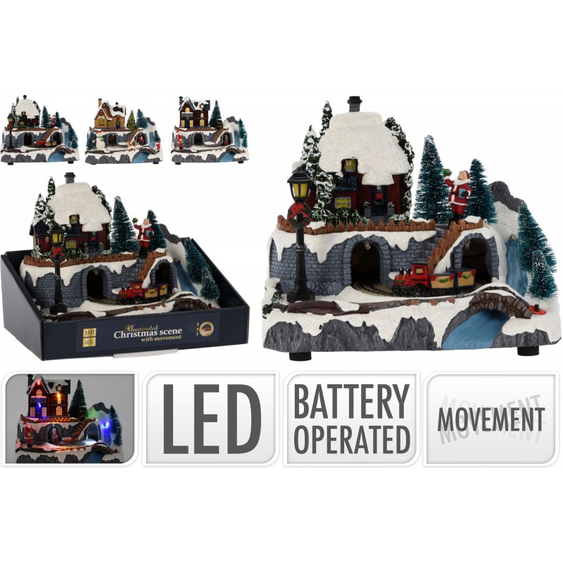 Koopman 320 - Scena Natale Led 21 x 18 cm 3 Ass