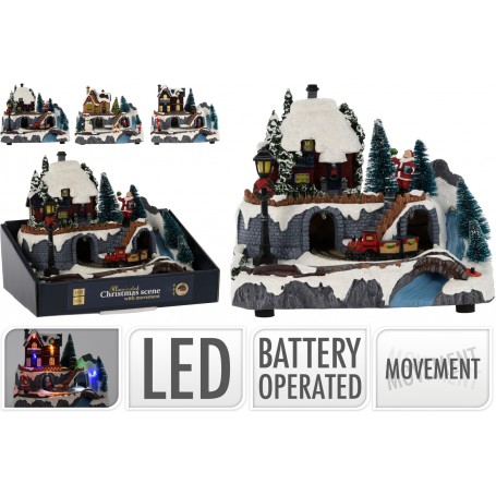 Koopman 320 - Scena Natale Led 21 x 18 cm 3 Ass