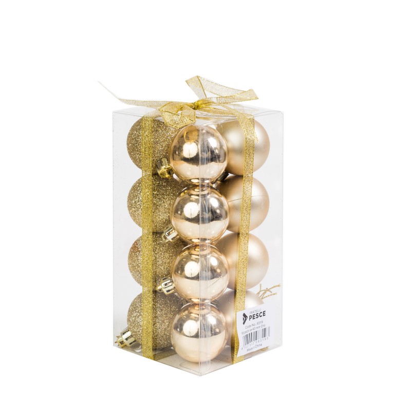 Fratelli Pesce 8319 - Palline Oro Natale 40mm Conf.16 pz