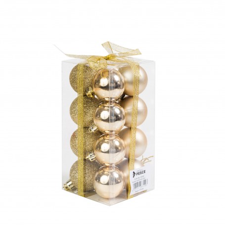 Fratelli Pesce 8319 - Palline Oro Natale 40mm Conf.16 pz