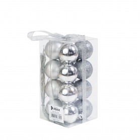 Fratelli Pesce 8316 - Palline Argento Natale 40mm Conf.16 pz