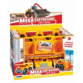 Rstoys 11321 - Mezzi Mega Costruzioni veicoli da Cantiere Display 6 pz