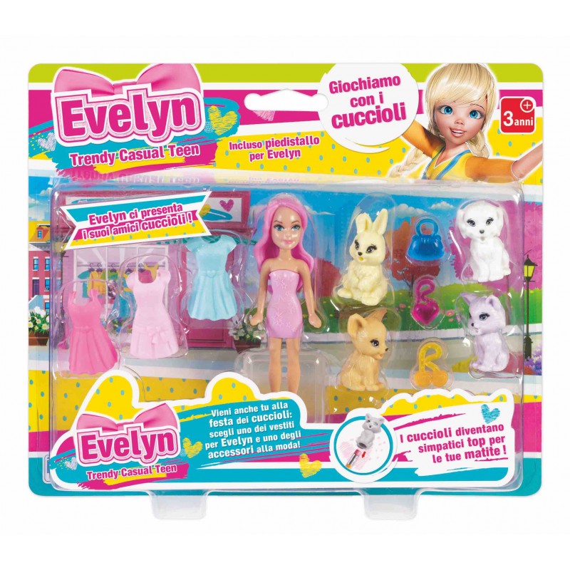 Rstoys 11247 - Evelyn e i Suoi Amici Cuccioli Ass