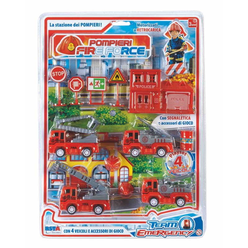 Rstoys 11278 - Blister Stazione dei Pompieri con Mezzi