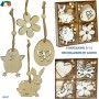 Ginmar 90537 - Confezione 12 Decorazioni Legno