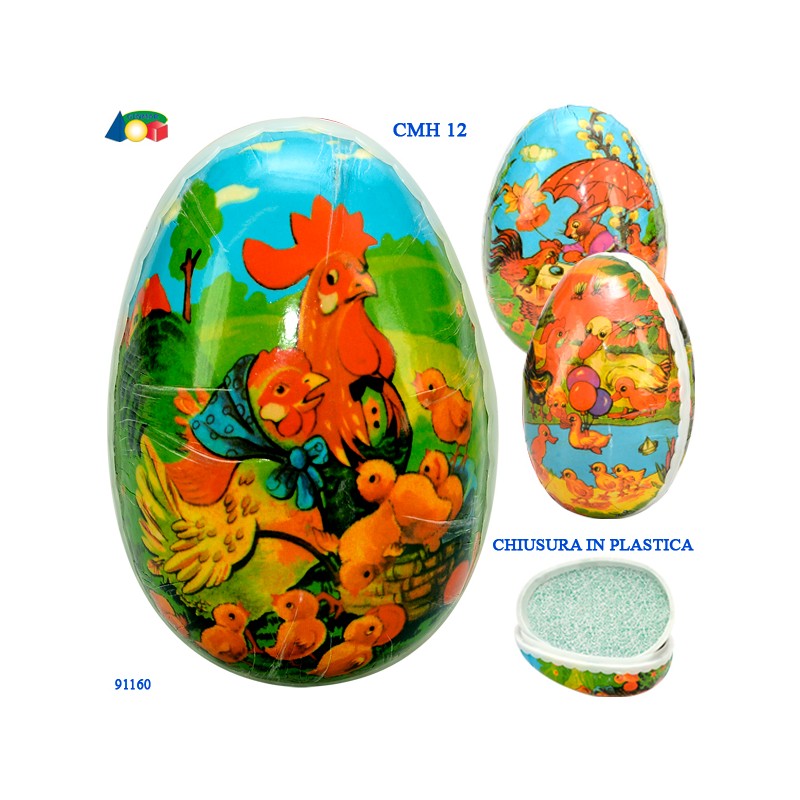 Ginmar 91160 - Uovo Cartone Chiusura Plastica 12 cm