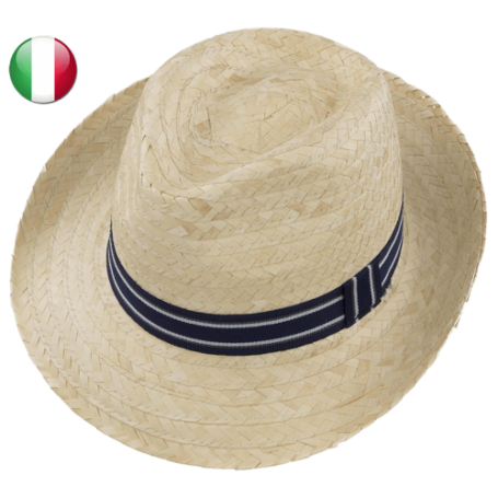 Finardi 14338A - Cappello Cubano in Treccia di Palma con Nastro
