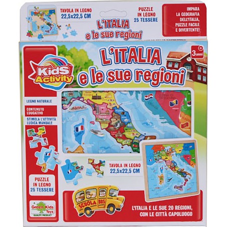 Rstoys 11165 - Puzzle Italia in Legno