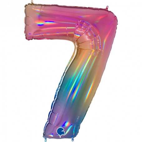 Ciao 817 - Palloncino a Elio N.7 Rainbow 102cm