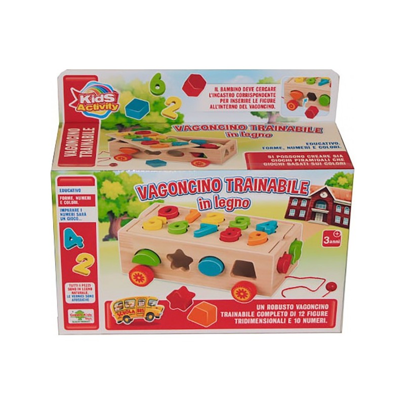 Rstoys 11164 - Vagoncino Legno Traino 12 Forme