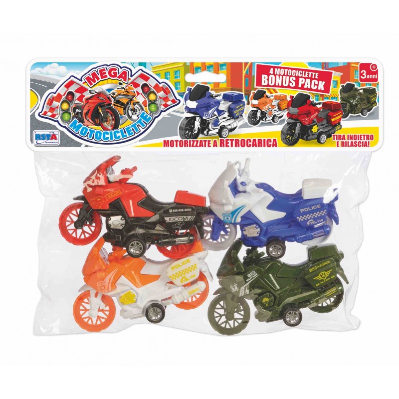 Rstoys 11360 - Busta 4 Motociclette a Retrocarica