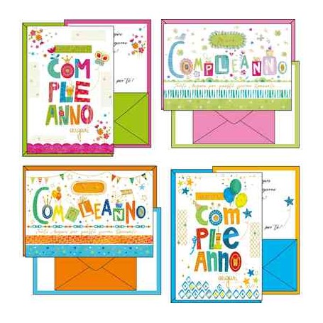 Kartos 5590 - Biglietti Compleanno Portasoldi Conf.12 pz