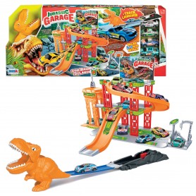 Rstoys 11371 - Jurassic Garage con Pista Lancio e 6 Auto Die-cast