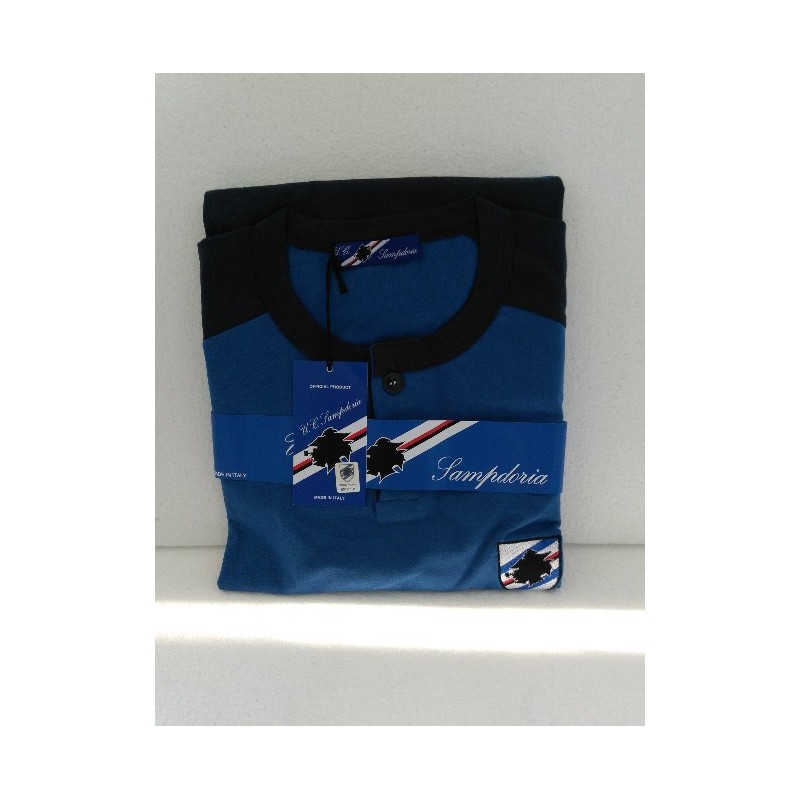 Sampdoria 7291 - Pigiama Summer Serafino Samp Con Bottoni Uomo Taglia M