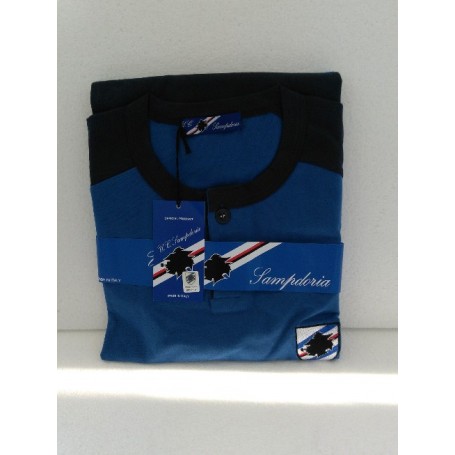 Sampdoria 7291 - Pigiama Summer Serafino Samp Con Bottoni Uomo Taglia M